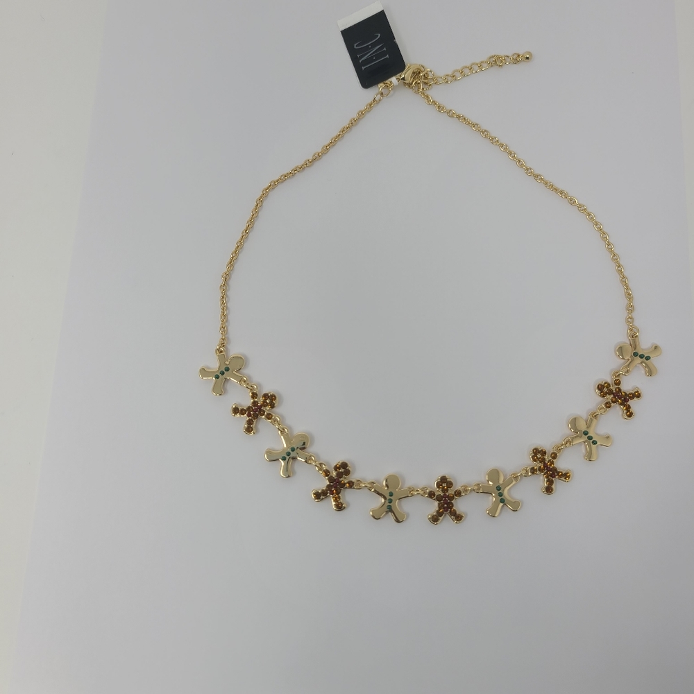 I.N.C Gold Tone Crystal & Gingerbread Statement